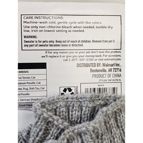 Vibrant Life Buffalo Plaid Pet Sweater Size XL For Pets 90 To 150 Lbs 24 in Back - Picture 7 of 7